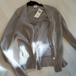 NWT Abercrombie & Fitch Taupe Cardigan Set